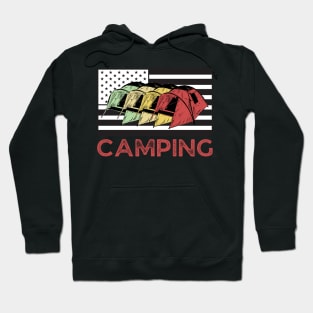 Camping Team Vintage American Flag Hoodie